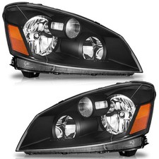 For 2005-2006 Nissan Altima Black Headlights Halogen Headlamps Assembly Lr Pair
