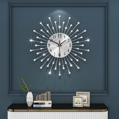 Large Wall Clock Battery Operated Modern Decorative Wall Clock Silent Non-Tic...