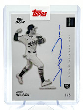 2025 Topps Black & White on-Card Autograph Jwi-Oca Jacob Wilson Blue Ink 1/5 SSP