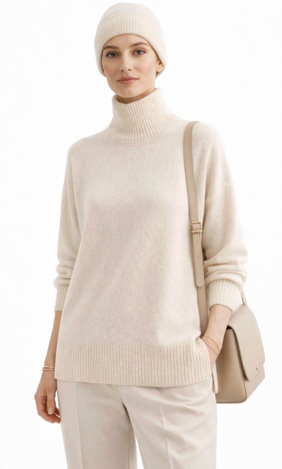 Polo Ralph Lauren Cashmere Wool Turtleneck Knit Sweater Jumper Pullover M