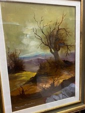 ROMANO MUSSOLINI olio tela 50x70 "Il Calar del sole in Dicembre"