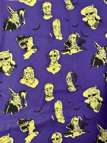 Alexander Henry “Scary Influencers” Fabric 3 Yards 2022 Halloween Monsters - Picture 4 of 6