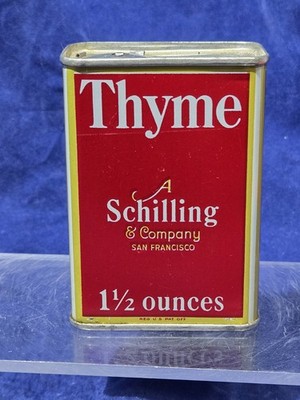 Vintage Schilling Thyme 1 1/2 Ounces, Almost Full, 1933 Copyright 