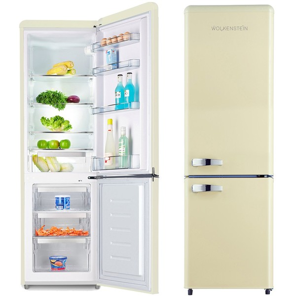 Wolkenstein KüHl-Gefrierkombination Retro KüHlschrank KG250.4RT Sc Creme E-image