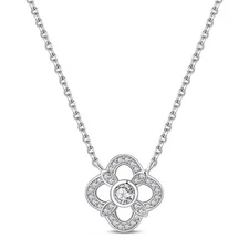 KUNSIR 925 Sterling Silver Elegant Lucky Pendant Necklace For Women Jewelry Gift