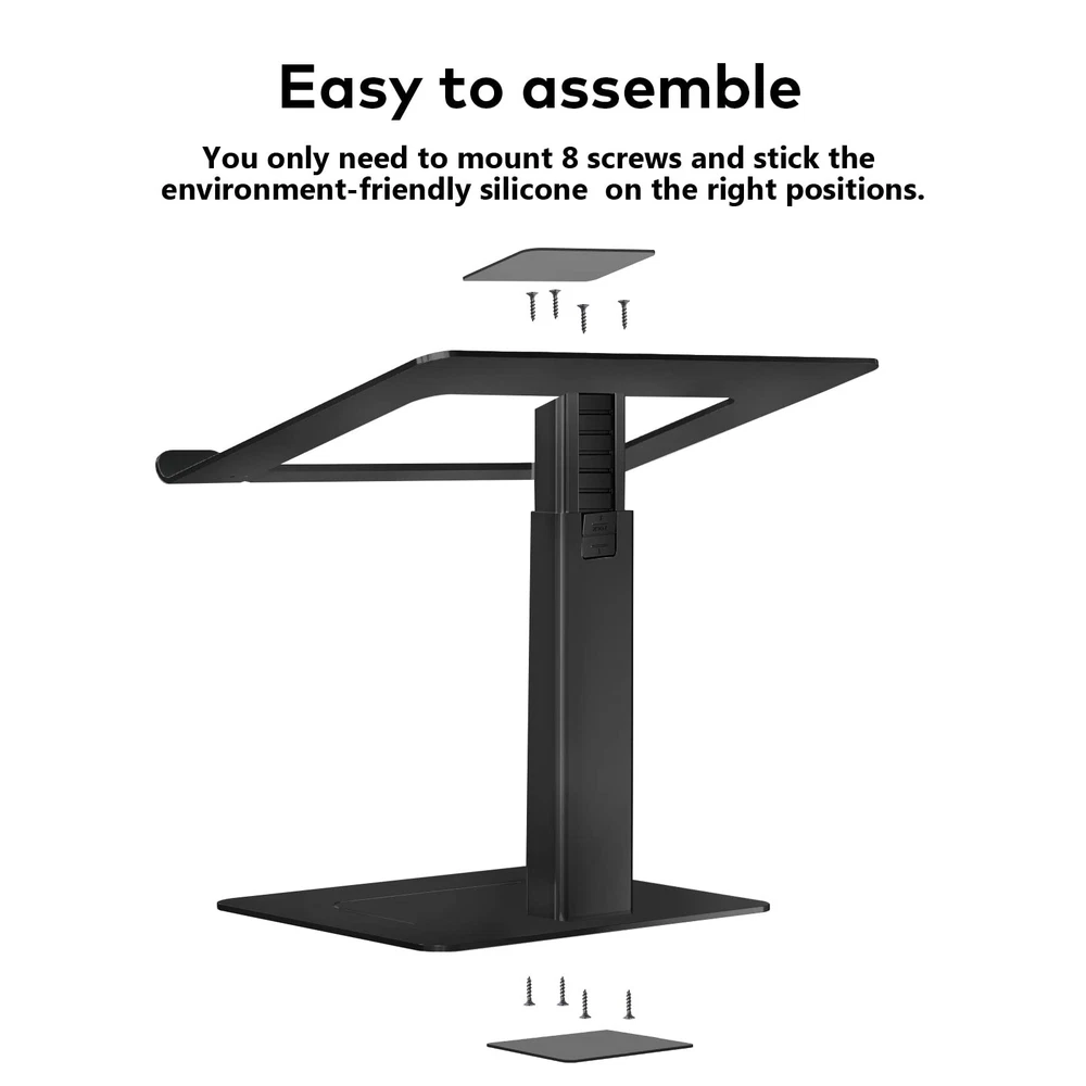 Adjustable Ergonomic Aluminum Laptop Stand for Desk - Height Customizable
