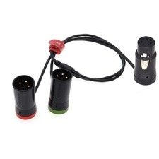 XLR 5 Pin Female To Double 3 Pin Male Low-Profile Stereo XLR "Y" Cable