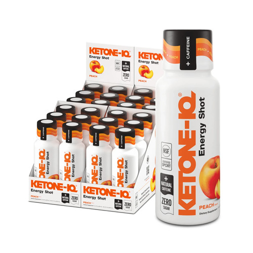 H.V.M.N. Keton-IQ Shots mit 100 mg Koffein 6er Pack mit 2 flüssigen Unzen Flaschen PFIRSICH
