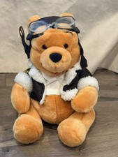 The Disney Store Pilot Winnie the Pooh Plush Stuffed Animal Toy Aviator 11"
