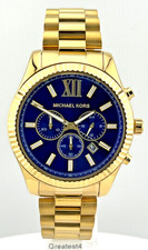 NEW MICHAEL KORS LEXINGTON MK9153 STAINLESS STEEL CHRONOGRAPH QUARTZ 44 MM MENS
