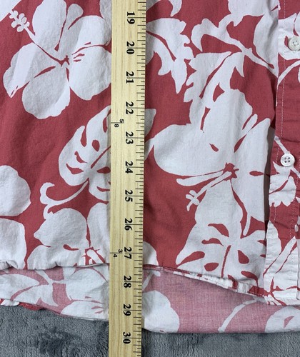Aeropostale Men's XL Shirt Hawaiin Style Red White Floral Short Sleeve Button Up - Picture 5 of 5