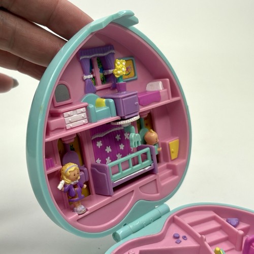 Vintage 1994 Polly Pocket Babytime Fun Blue Heart komplett 1 Puppe Mama & 2 Babys - Bild 7 von 13