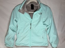 The North Face Girls' Laurel Fleece Jacket Teal Blue, Full Zip, Size M 10/12 