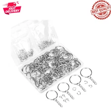 150PCS Key Chain Rings Kit with Jump Rings and Screw Eye Pins for DIY Crafts