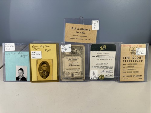 Vintage Boy Scouts Of America Registration Cards & Photos 1935, 1937, 1956,1964