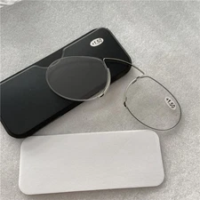 2Pcs Ultra Thin Reading Glasses Nose Clip Optics Presbyopic +1.0+1.5+2.0+2.5+3.0