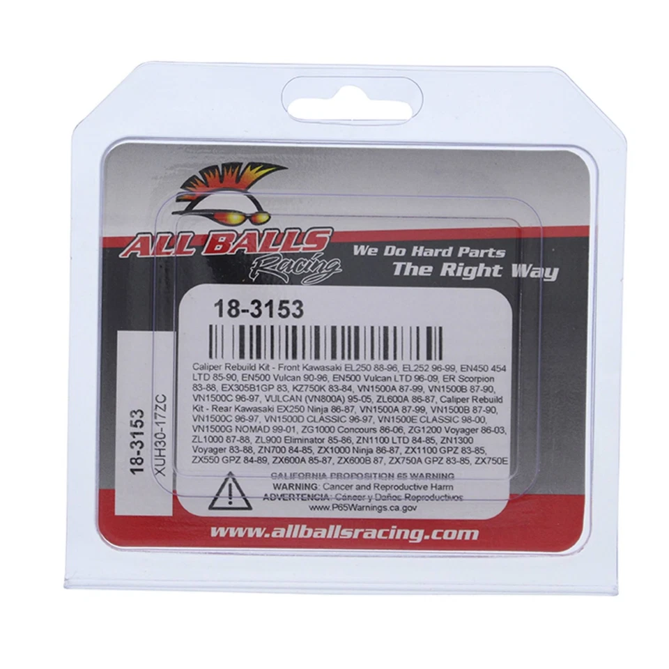 All Balls Front Caliper Rebuild Kit 18-3153 For Kawasaki EN 500 A Vulcan Foto 4 de 4