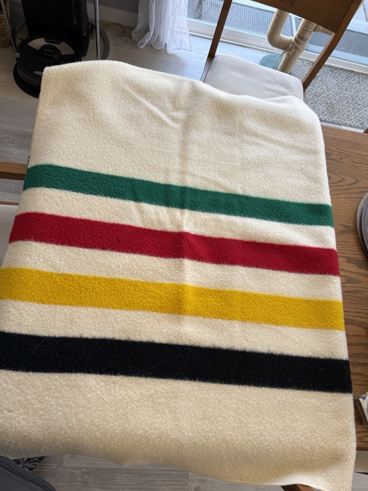 VINTAGE PENDLETON STRIPED 100% VIRGIN WOOL BLANKET 82" GLACIER PARK SUPER RARE