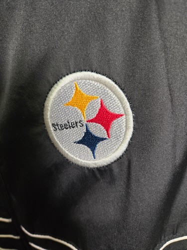 Reebok NFL Pittsburgh Steelers Jacket Men’s L Black Gray Full Zip Windbreaker - Picture 9 of 10