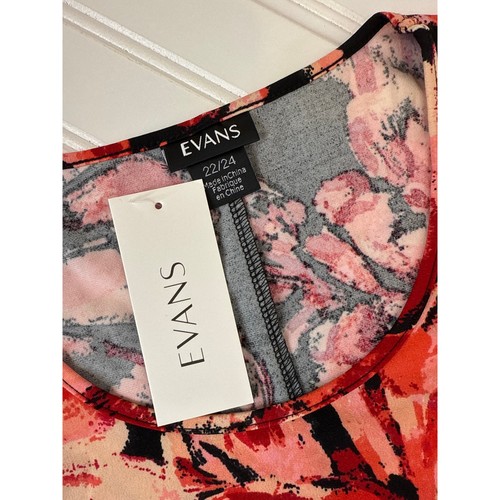 Camicetta floreale nera e rossa Evans nuova con etichette e felpa con cappuccio Lularoe taglia 3X - Foto 5 di 8