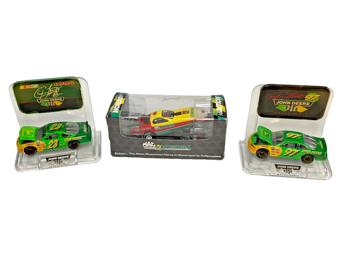 3 Die-Cast Race Cars 1:64, 2-John Deere & 1- Mac Tools Action Funny Car Group #3 - Picture 2 of 8