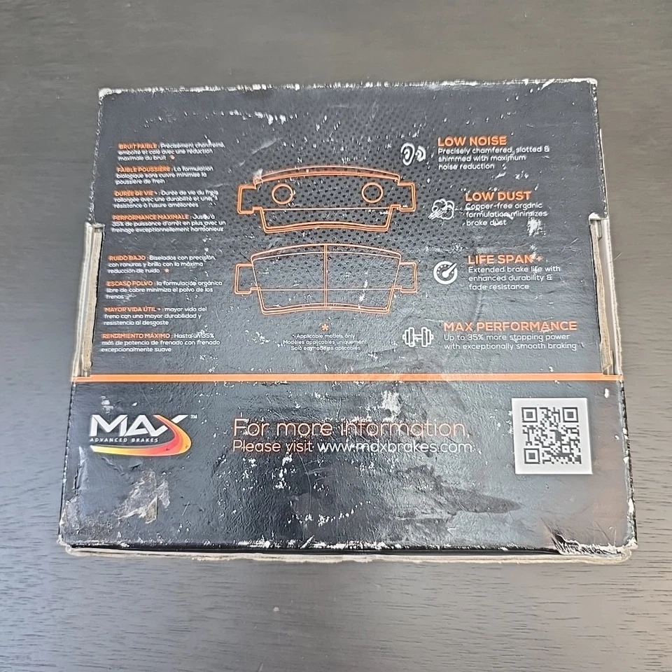 Juego de pastillas de freno delanteras de cerámica de carbono MAX D374 para camioneta SUV Chevy GMC Isuzu Foto 4 de 4