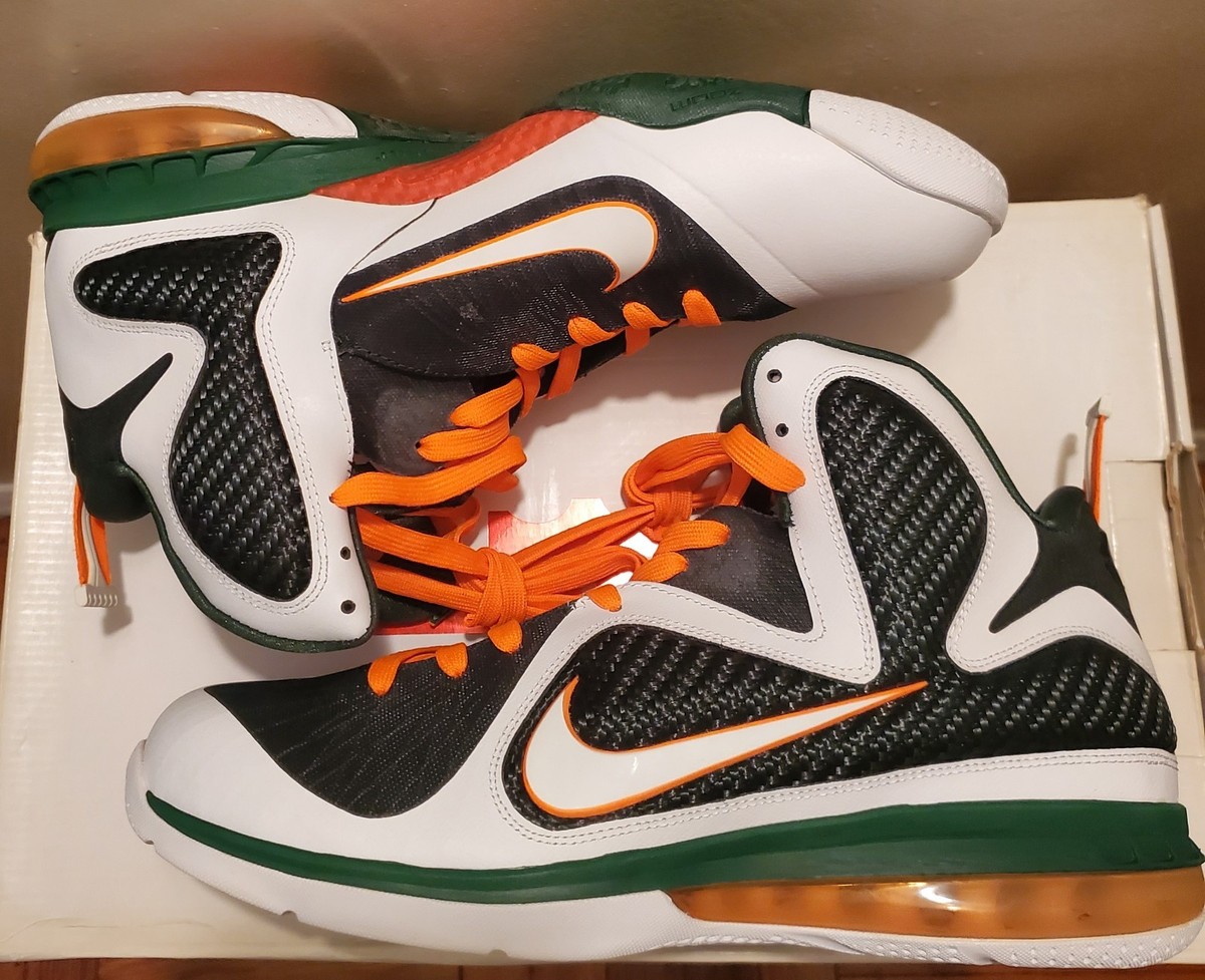 NIKE - lebron 9 low マイアミ マンゴー レーカーズ 29cm Size 11.5 - Nike LeBron 9 Miami Hurricanes for sale online
