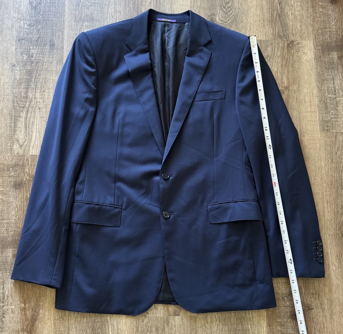 Ralph Lauren Purple Label Suit Jacket 42L Navy Wool Serge Italy
