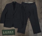 Ralph Lauren Mens 2PC Suit Jacket Size 43R Grey Pinstripe Wool Blend Pants 36X29
