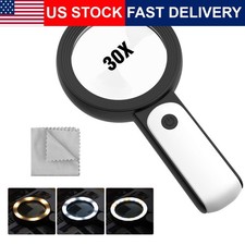10X 30X Magnifying Glass for Reading,90mm Handheld Magnifier for Close Work