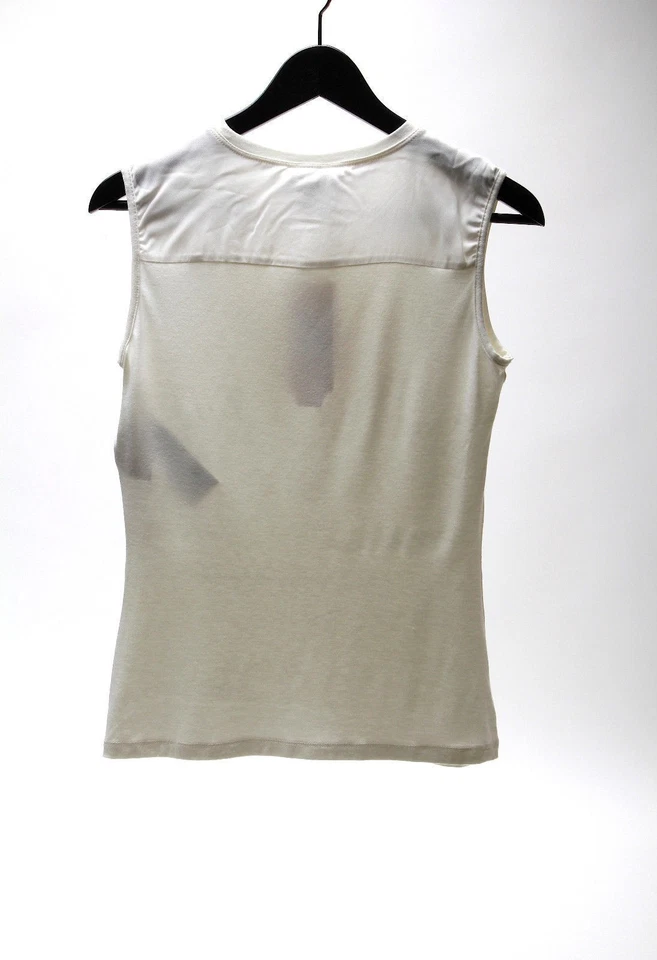 Camiseta sem mangas Armani Junior para meninas, creme, tamanho 14A - Imagem 2 de 3