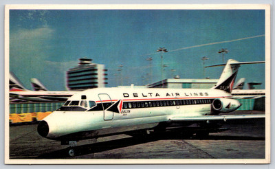 Postcard  Delta Air LInes DC-9 FanJet  Xograph Depth Effect