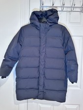 Zara Kids Full Zip Hooded Longline Down Puffer Coat Jacket Black Size 11-12