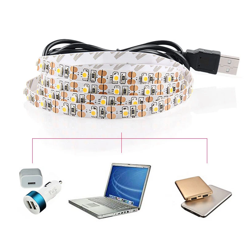 USB LED Strip Light DC 5V USB LED Tape SMD 3528 LED Ribbon 50cm 1m 2m 3m 4m 5m - Image 3 of 4