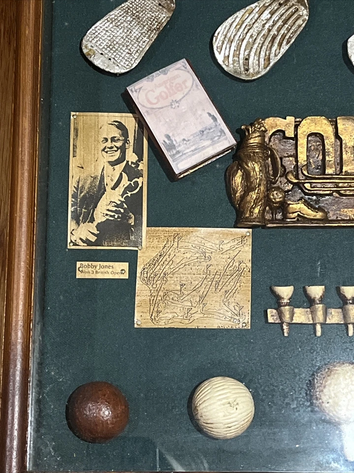 Caja de sombras clásica de golf Bobby Jones, Babe Zaharias excelente estado bien almacenada Foto 2 de 4