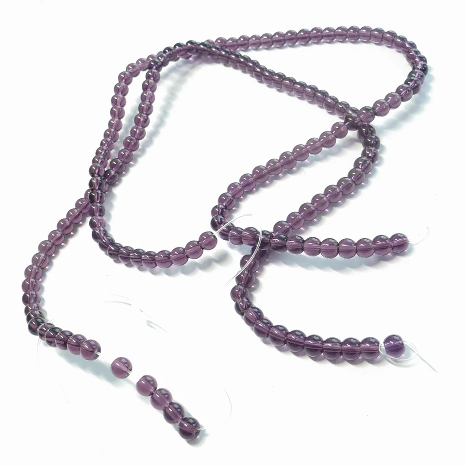 Glasperlen rund ca. 4 mm amethyst lila ca. 160 Perlen Spacer nenad-design - Bild 2 von 4