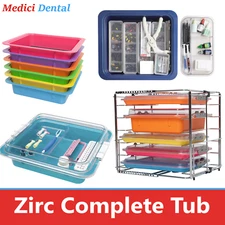 Dental Procedure Tub, Safe-Loc Tall Tub Cover, Clear, Multi-Mod Tray Racks, Zirc