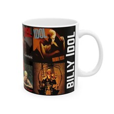 Billy Idol Albums Ceramic Mug 11oz, Music Gift, Coffee Cup, Classic Music
