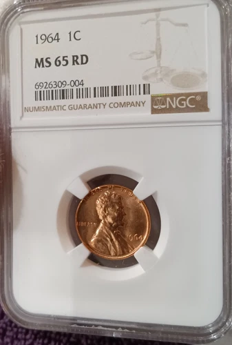 1964 Lincoln Cent, from a BU roll, NGC MS-65 Red
