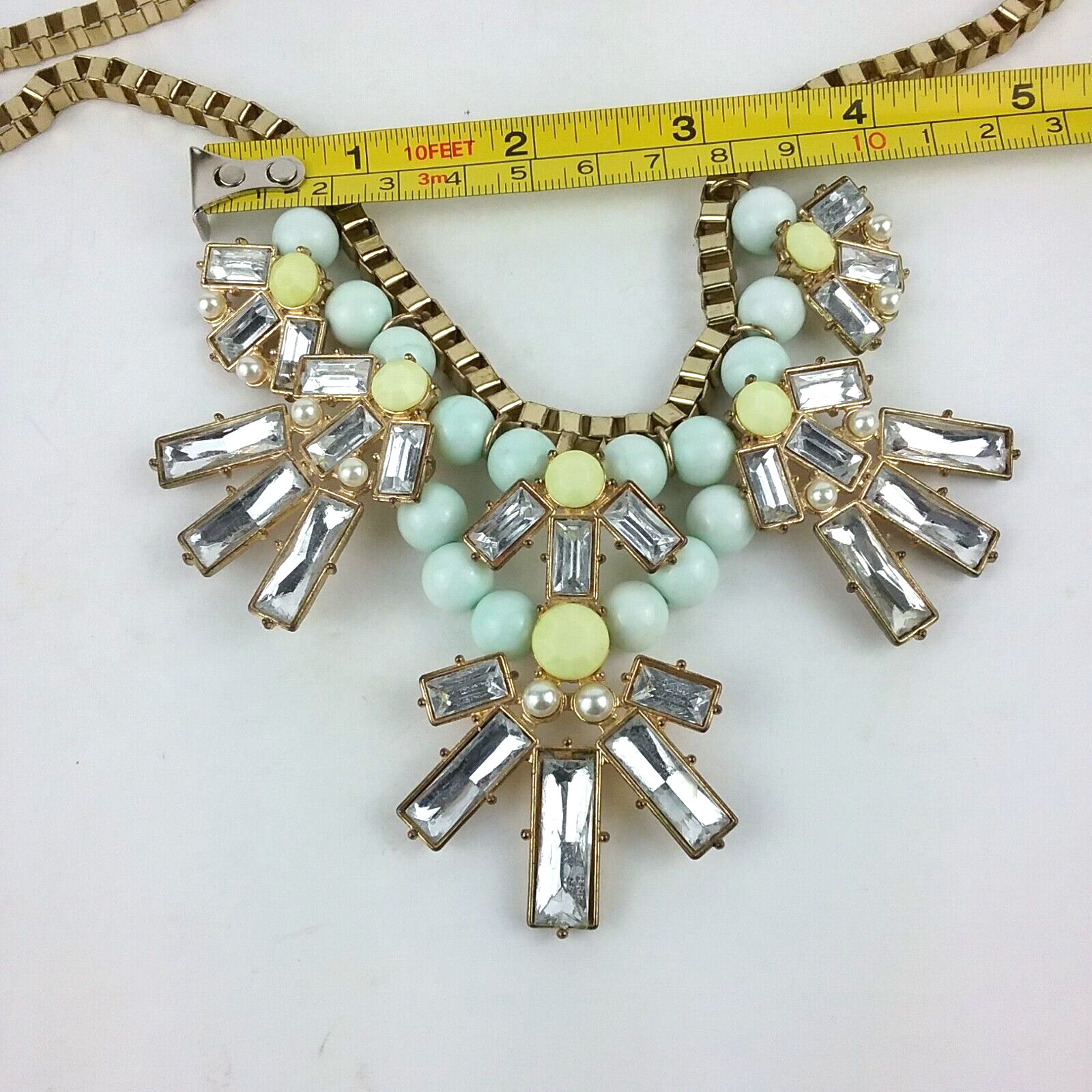 Chunky Statement Necklace Large Crystal Pastel Mu… - image 8