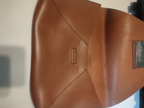J Crew schokobraun Glattleder Umschlag Clutch Handtasche Tasche Magnetklappe - Bild 3 von 12