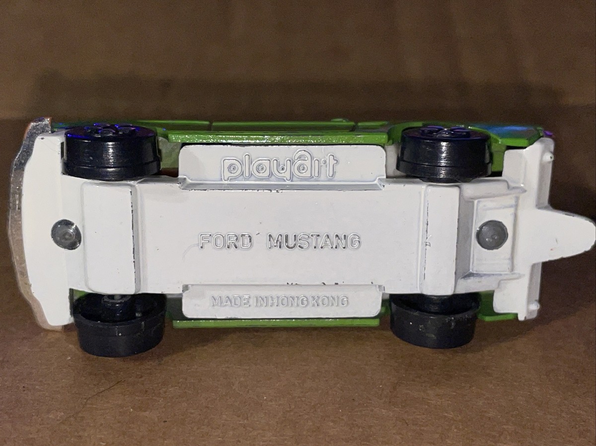 PLAYART GREEN FORD MUSTANG WITH WHITE METAL BASE MADE IN