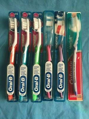 Assortment of 5 New Oral-B & 1 Colgate Manual Toothbrushes Lot of 6 Total