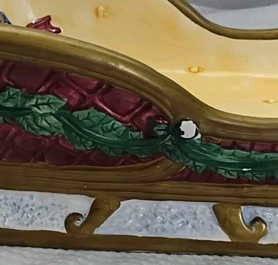 Vintage Chip & Dip Set Cardinal Sleigh 2Pc Classic Christmas Party