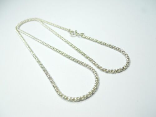 COLLAR DE PLATA DE LEY 925 DE 1,75 mm de ancho cadena de eslabones de cuerda trenzada de 18" - Imagen 2 de 12