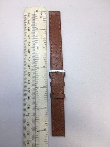 Vintage braunes Leder Uhrenarmband British Hand Made 50er Jahre genähtes Ende 16 mm N.O.S. - Bild 7 von 9