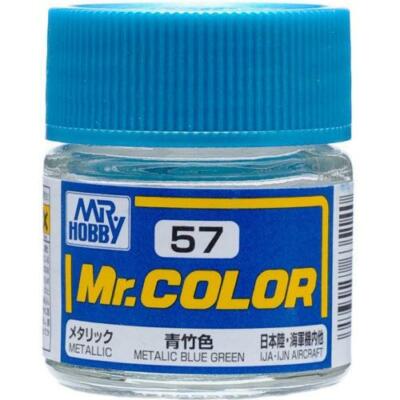 Mr. Hobby C57 Mr. Color Metallic Blue Green Lacquer Paint 10ml - US