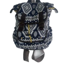 Backpack Aztec Print Southwestern Drawstring Cinch Boho Side Pouches