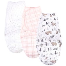 Hudson Baby Quilted Cotton Swaddle Wrap 3pk, Winter Forest, 0-3 Months