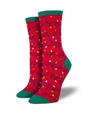 Socksmith Women's Socks Novelty Crew Cut Socks "Christmas Lights" / Choose Your